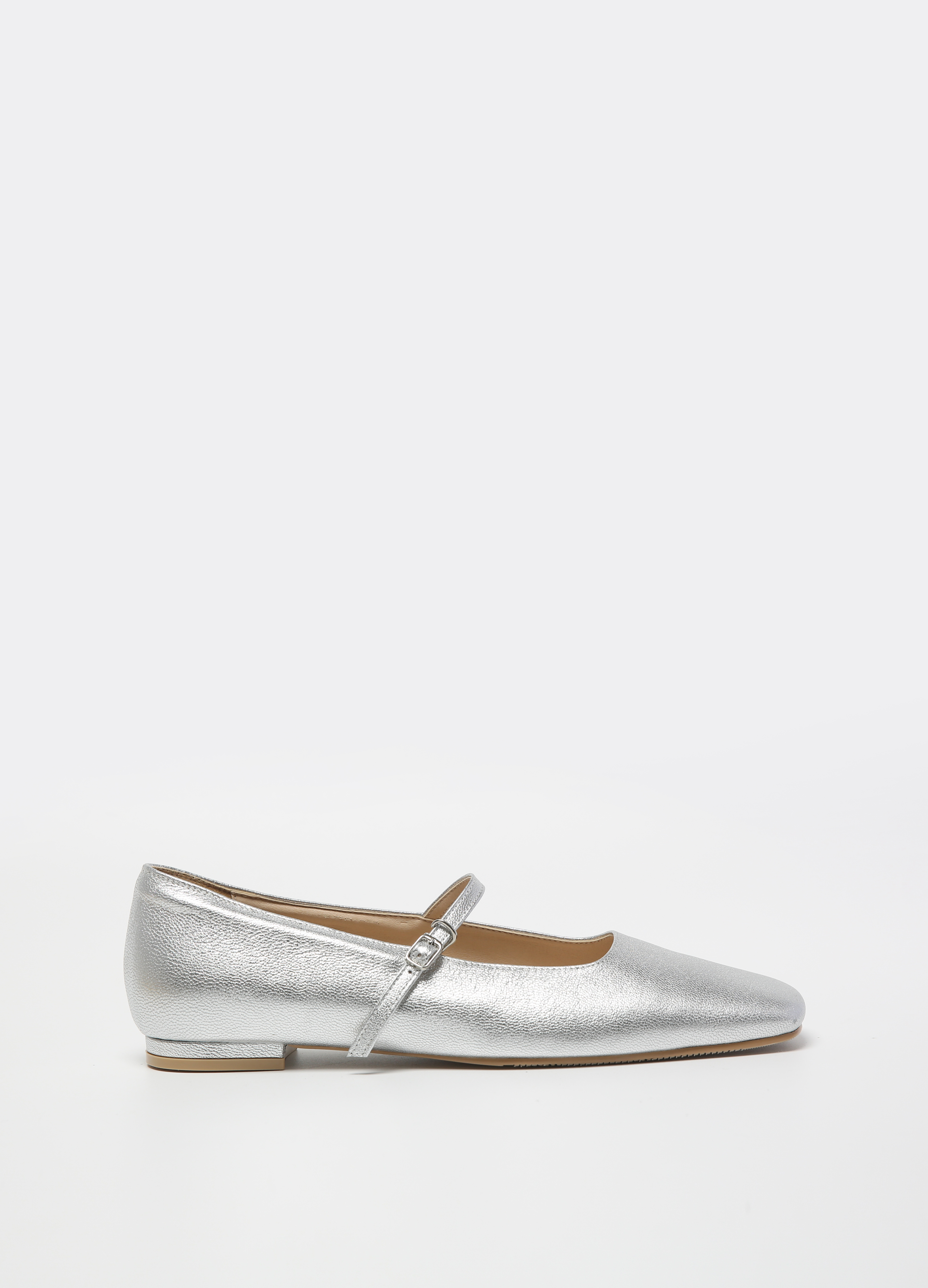 SQUARE MARY JANE FLAT (SILVER)